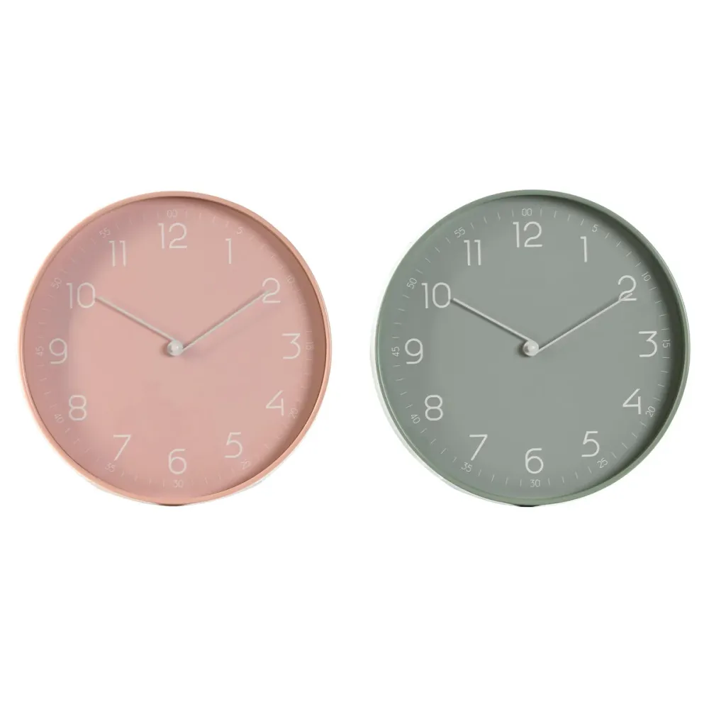 Seinäkello Home ESPRIT Mintunvihreä PVC 30 x 4 x 30 cm (2 osaa)