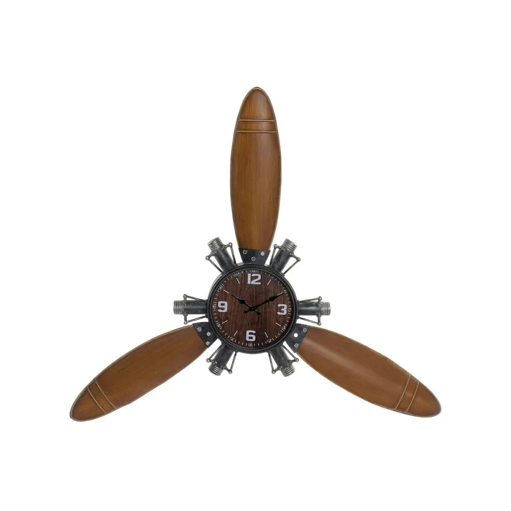 Seinäkello Home ESPRIT Ruskea Musta Metalli Puu MDF Vintage 121 x 7 x 106 cm