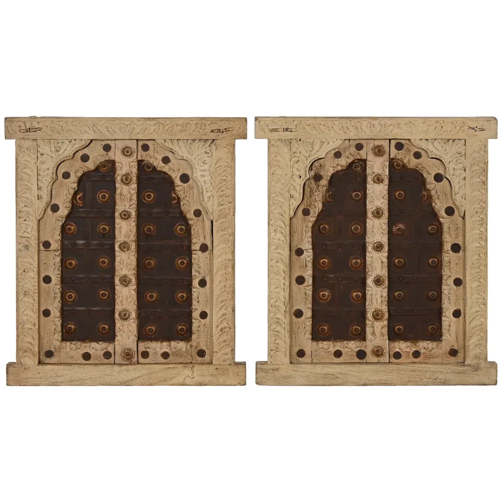 Seinäkoriste Home ESPRIT Beige Luonnollinen Ikkuna 45 X 5 X 51 cm