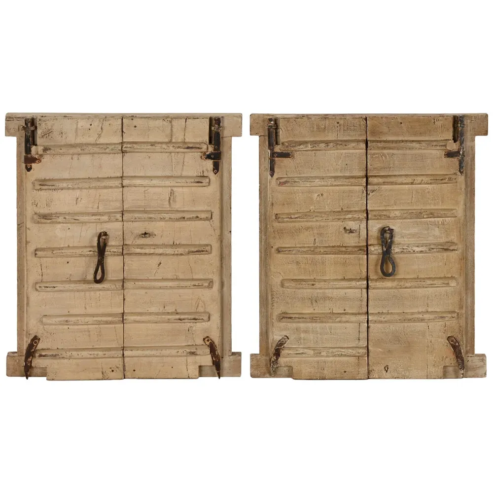Seinäkoriste Home ESPRIT Beige Luonnollinen Ikkuna 45 X 5 X 51 cm