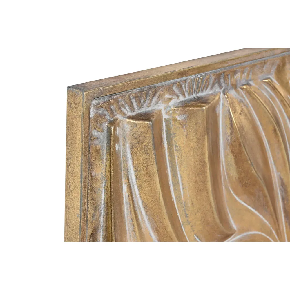 Seinäkoriste Home ESPRIT Kullattu 94,5 x 4,5 x 94,5 cm (2 osaa)