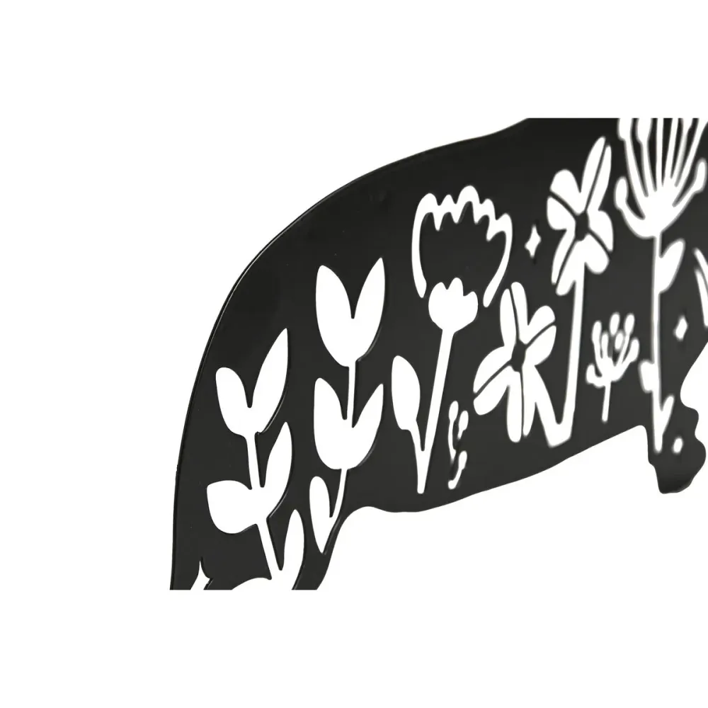 Seinäkoriste Home ESPRIT Musta Koira 40 x 1 x 33 cm (4 osaa)