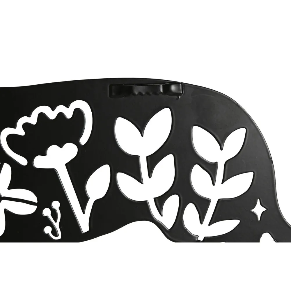 Seinäkoriste Home ESPRIT Musta Koira 40 x 1 x 33 cm (4 osaa)