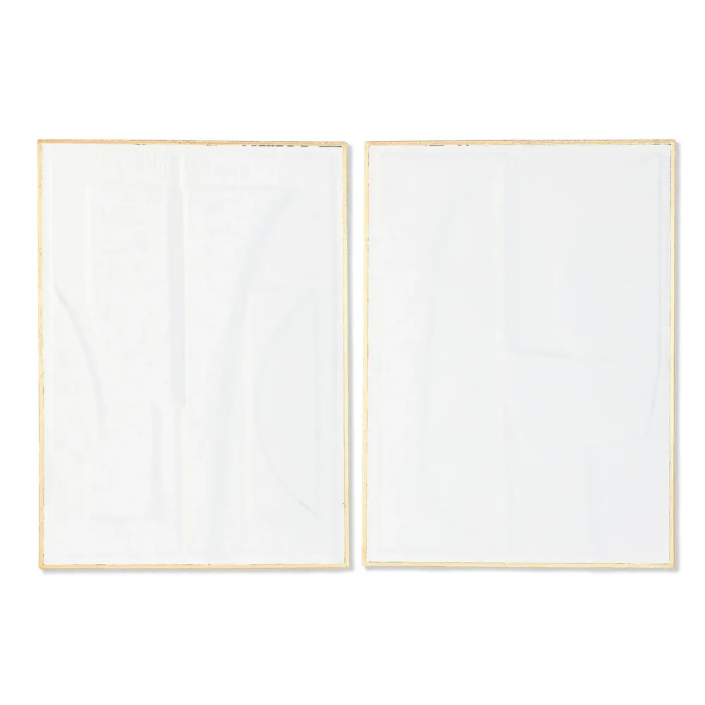 Seinäkoriste Home ESPRIT Valkoinen Kullattu Abstrakti 72,7 x 2,5 x 100,5 cm (2 osaa)
