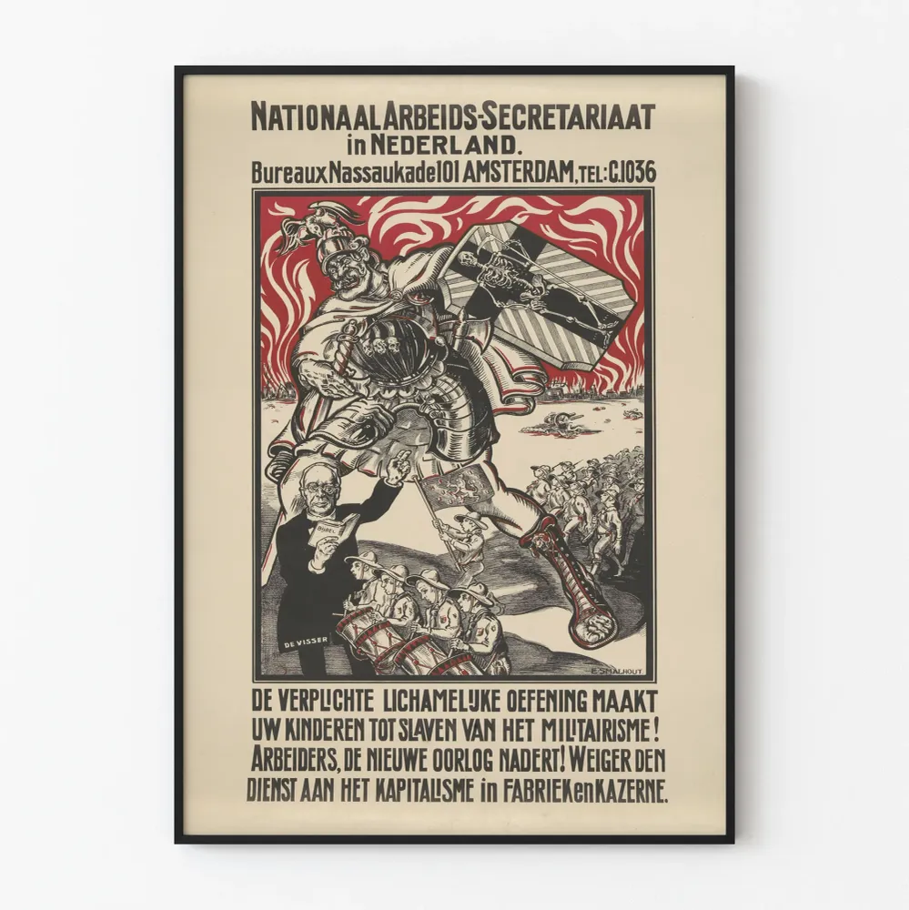 Seinäkoriste juliste vastustamassa militarismia - ARTEM LEGRAND