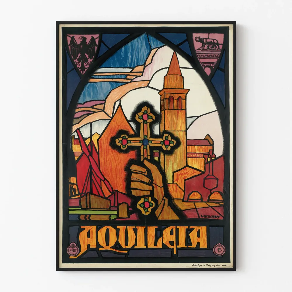 Seinäkoristejuliste Aquileia-tyylinen vitraai