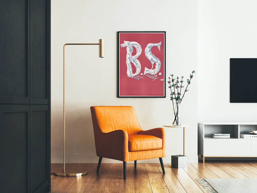 Seinäkoristejuliste Ballet Society punainen ja sininen