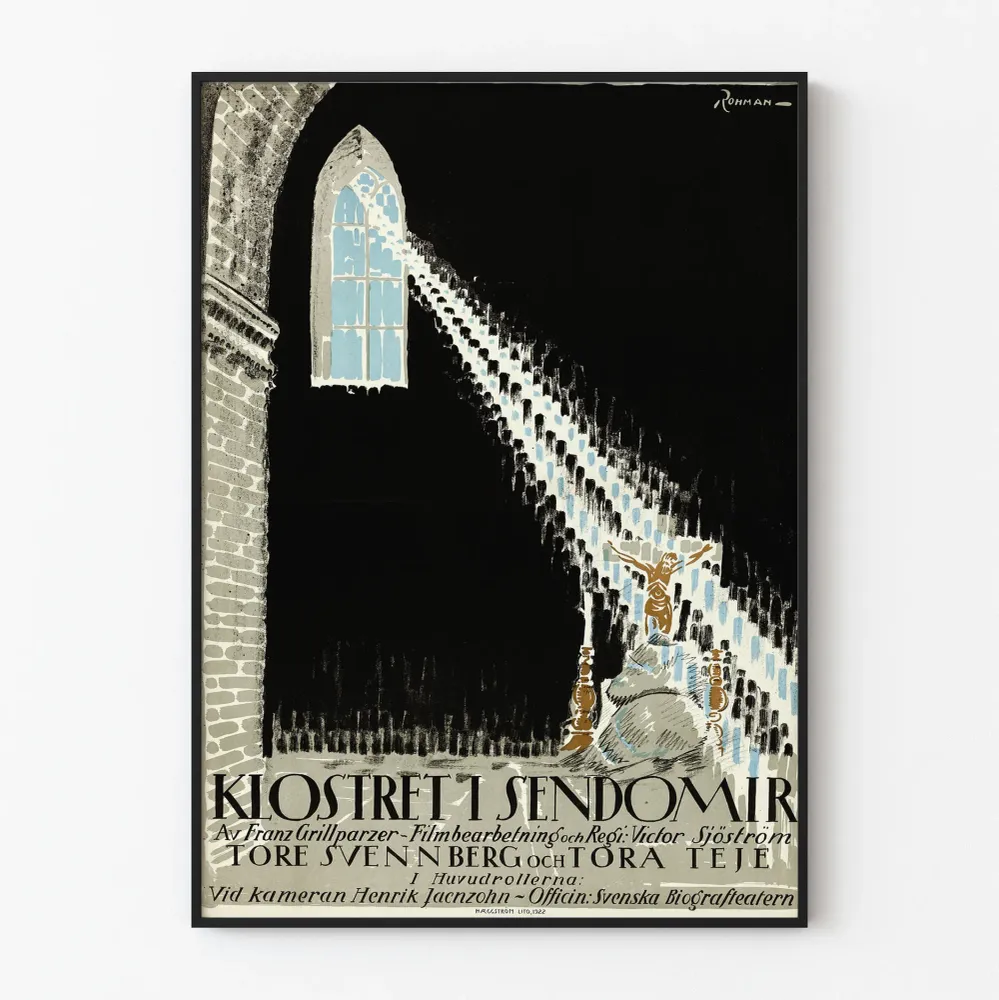 Seinäkoristejuliste luostari ja mystinen valo
