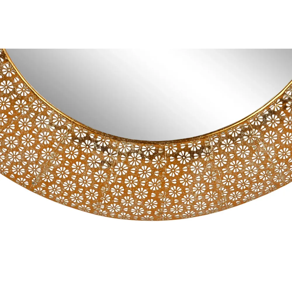 Seinäpeili Home ESPRIT Kullattu Arabi 76 x 4,5 x 76 cm
