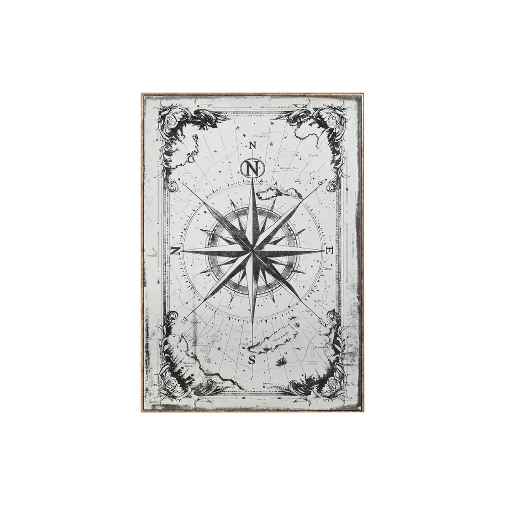 Seinäpeili Home ESPRIT Musta Kullattu Vintage 60 x 4 x 90 cm