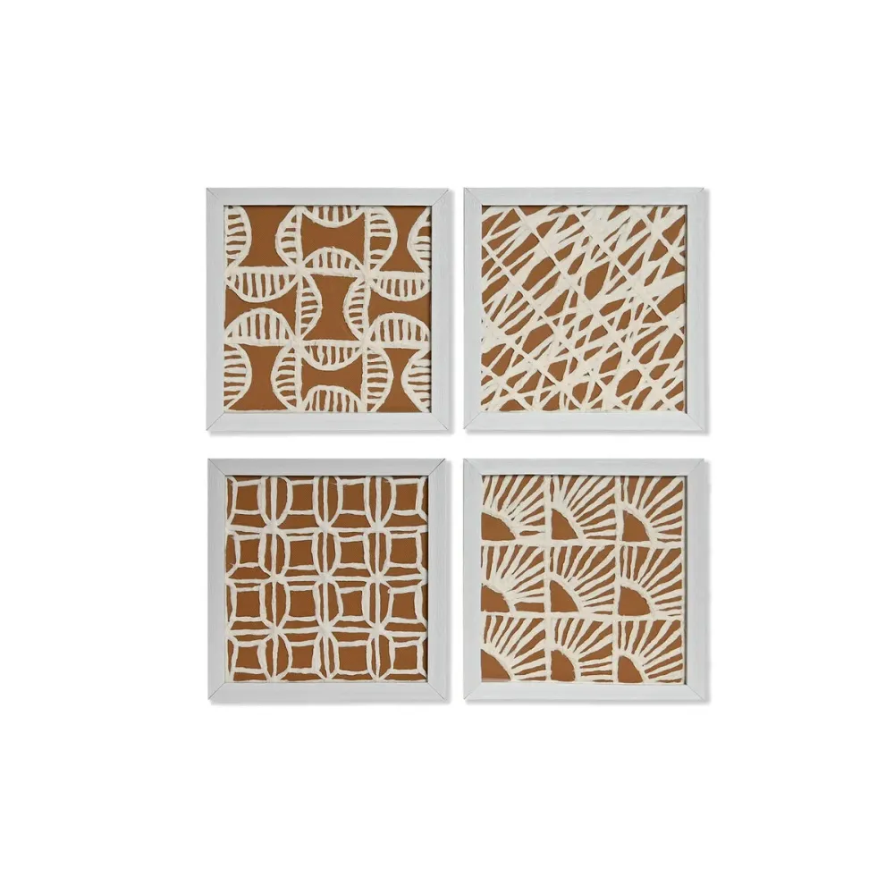 Set 4 pictures Home ESPRIT Paperi Kristalli 22 x 2 x 22 cm