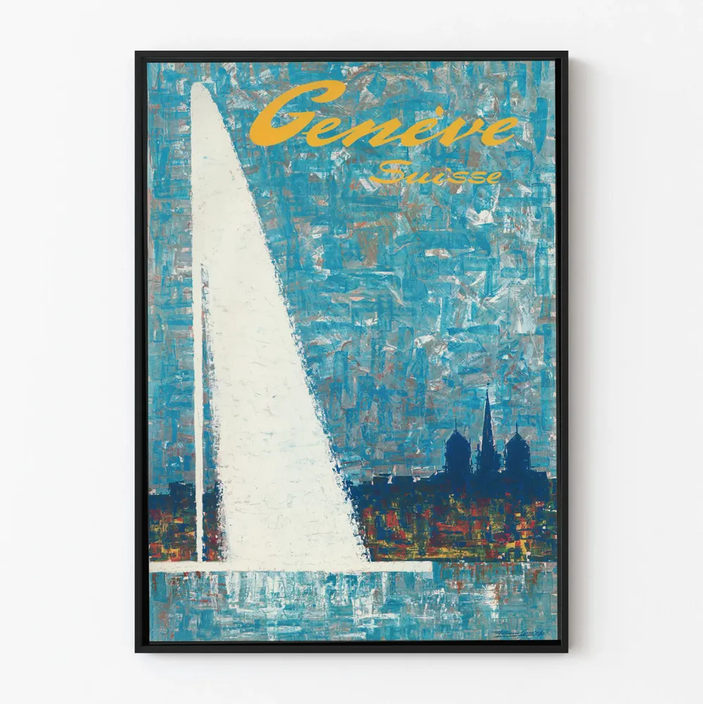 sisustustuloste Geneve Sveitsi vintage-tyylinen taide seinämaalauksena