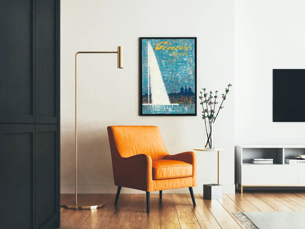 sisustustuloste Geneve Sveitsi vintage-tyylinen taide seinämaalauksena