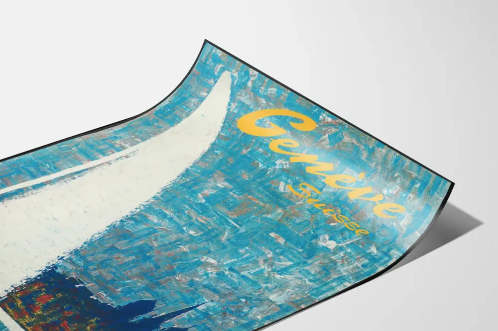 sisustustuloste Geneve Sveitsi vintage-tyylinen taide seinämaalauksena