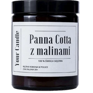 Soijakynttilä panna cotta vadelmilla 180 ml - VOTRE BOUGIE