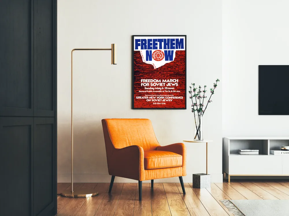 Solidaarisuus Free Them Now -juliste Neuvostoliiton juutalaisten marssille