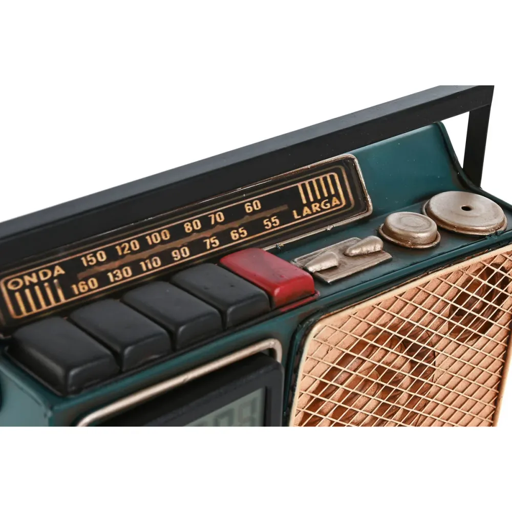 Stalinis laikrodis Home ESPRIT Kullattu Tummanvihreä Metalli Radio 24 x 8 x 17 cm