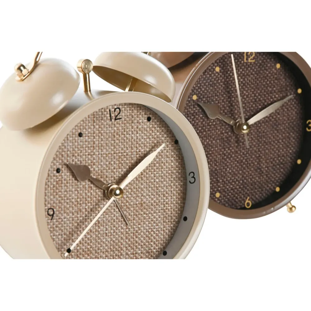 Stalinis laikrodis Home ESPRIT Ruskea Beige (2 osaa)