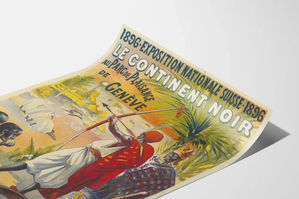 Sveitsin kansallinen näyttelyjuliste 1896 – Musta manner Genèveissä