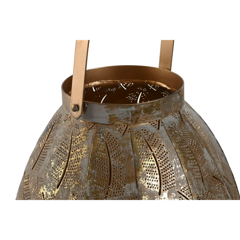 Tablettisetti Home ESPRIT Kullattu Metalli 25 x 25 x 28 cm