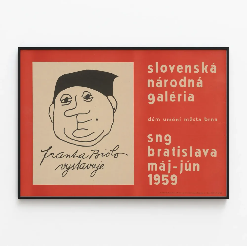 Taidenäyttelyn juliste Franta Bidlo 1959