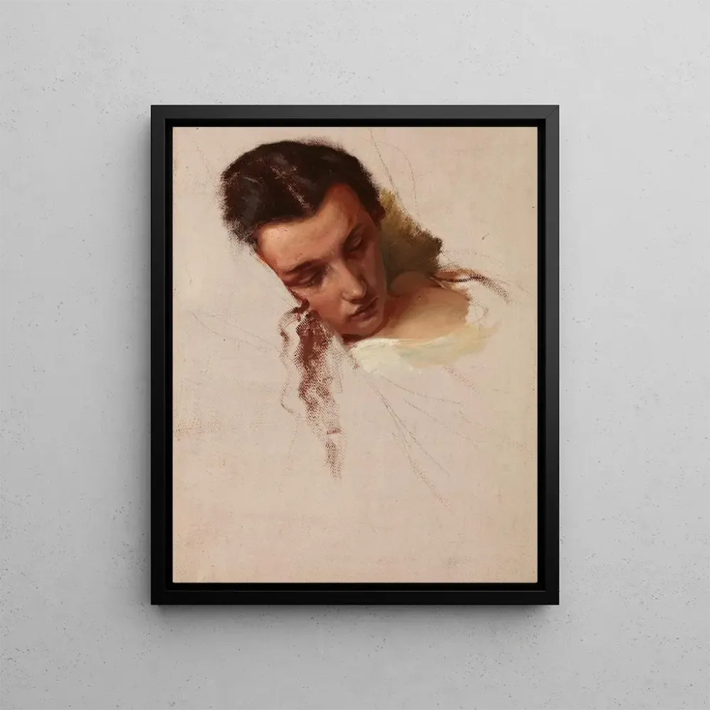 Taidetuloste Étude pour le tableau La Mort de Barbara Radziwiłł, tête de Quinn Barbara - Józef Simmler