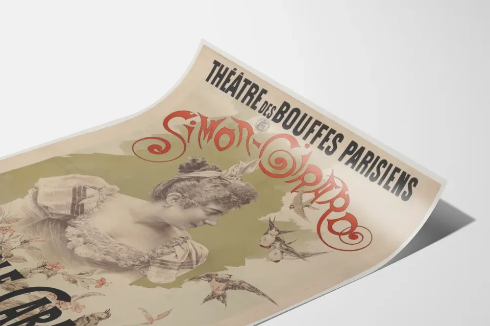 Teatteri Bouffes Parisiensin juliste Mamzelle Carabin Simon Girard