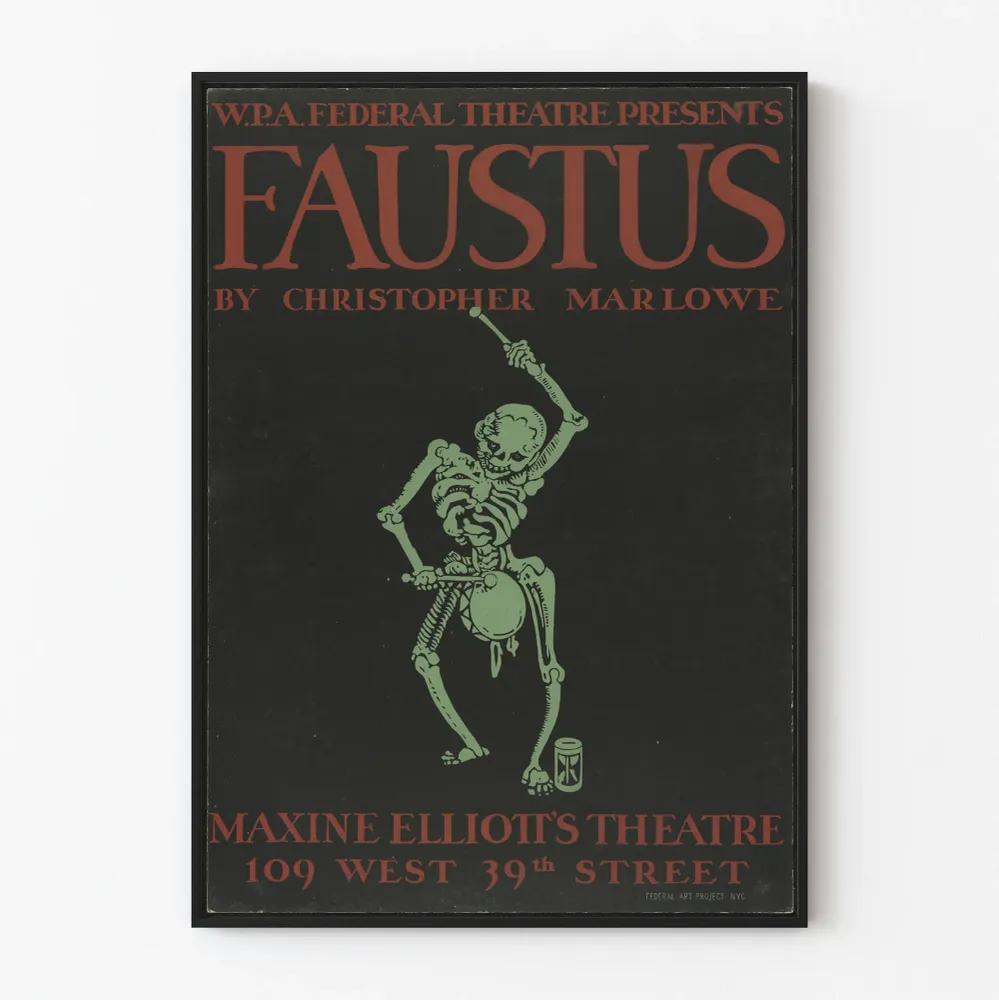 Teatteri Faustus juliste Christopher Marlowe'n teoksesta