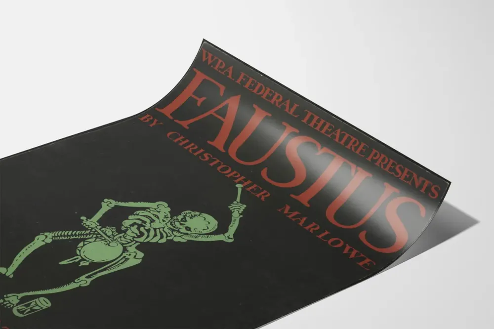 Teatteri Faustus juliste Christopher Marlowe'n teoksesta