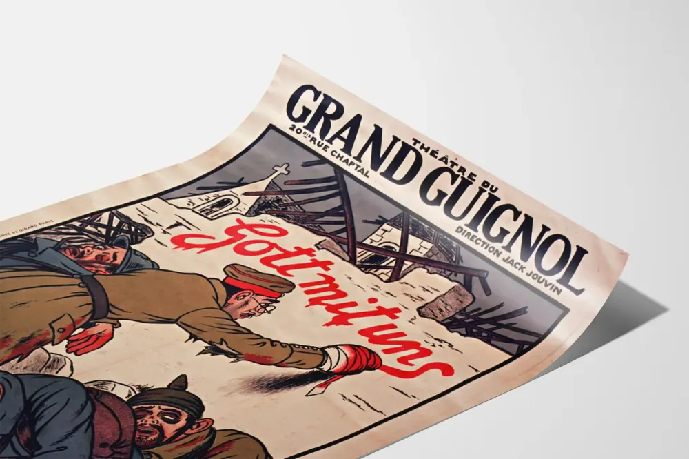 Teatteri Grand Guignolin juliste - Jumala kanssamme, draama kahdessa näytöksessä