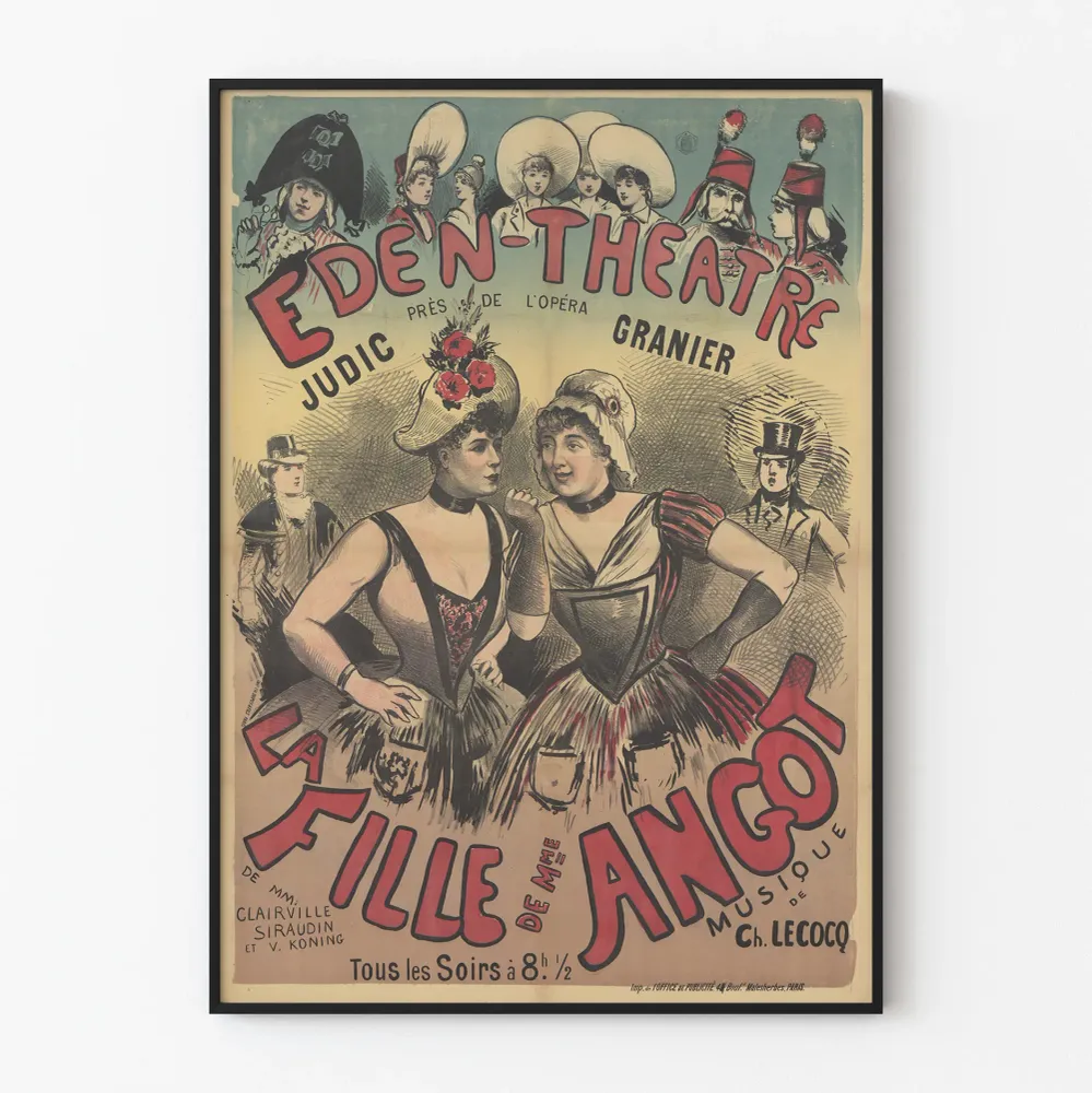 Teatteri Juliste La Fille de Mme Angot - Eden-teatteri Pariisi