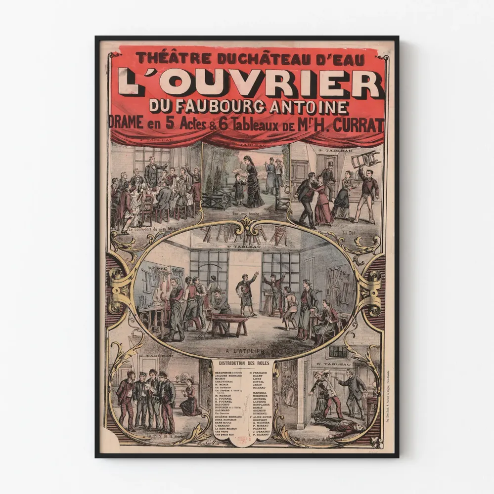 Teatteri Juliste L'Ouvrier du Faubourg Antoine - Näytelmä 5 näytöksessä