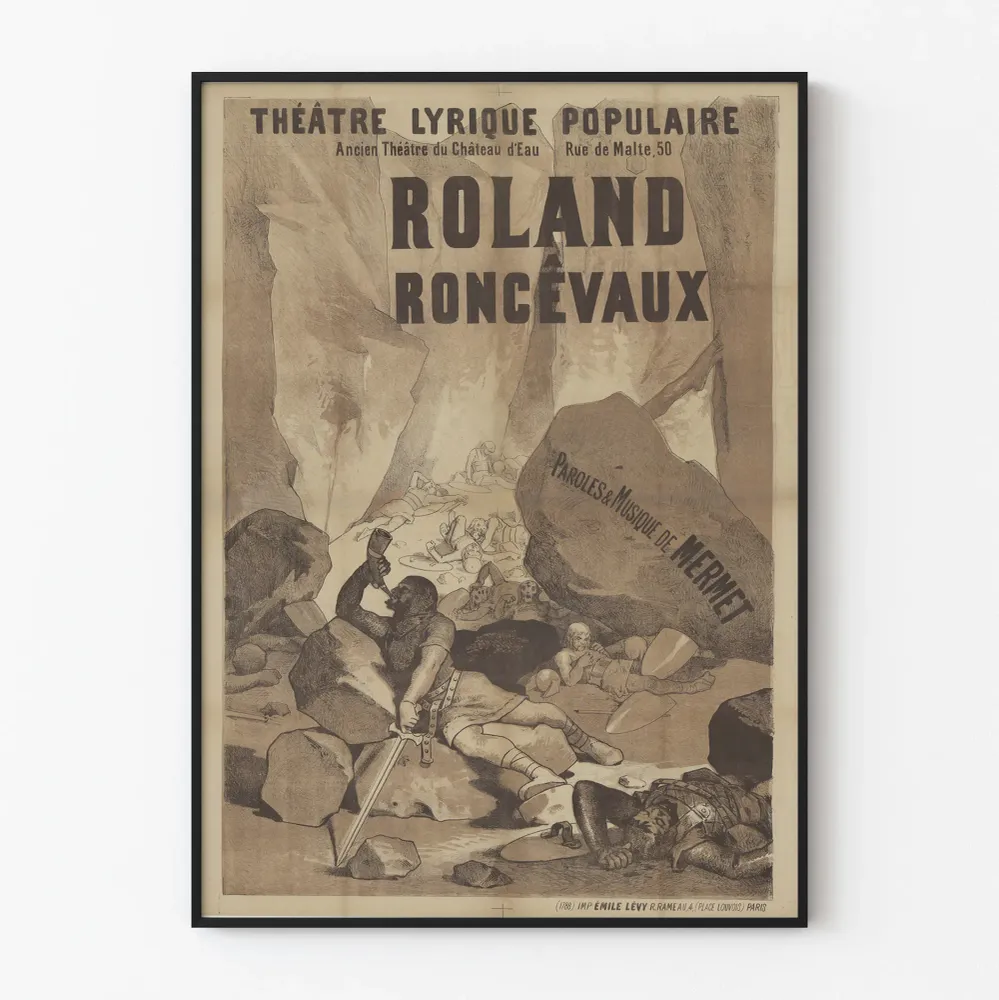 Teatteri Lyrique Populaarinen Roland Roncevaux - Vintage-seinäkollaustarra