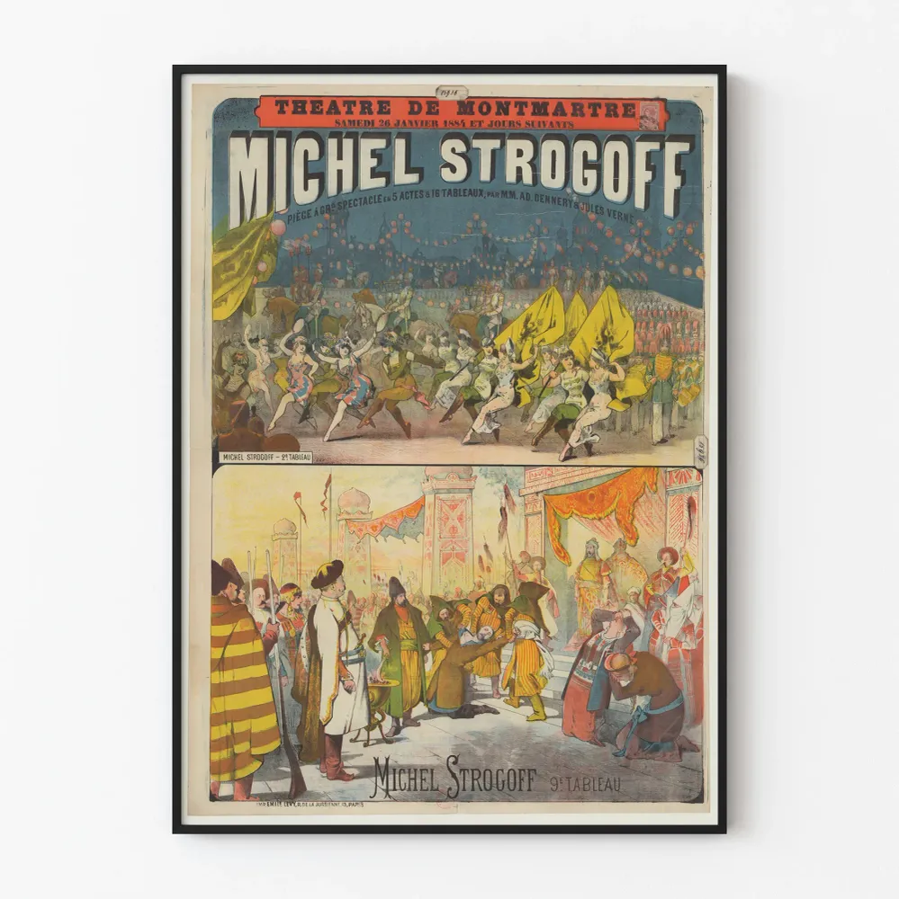 Teatteri Montmartre Michel Strogoff 1884 juliste