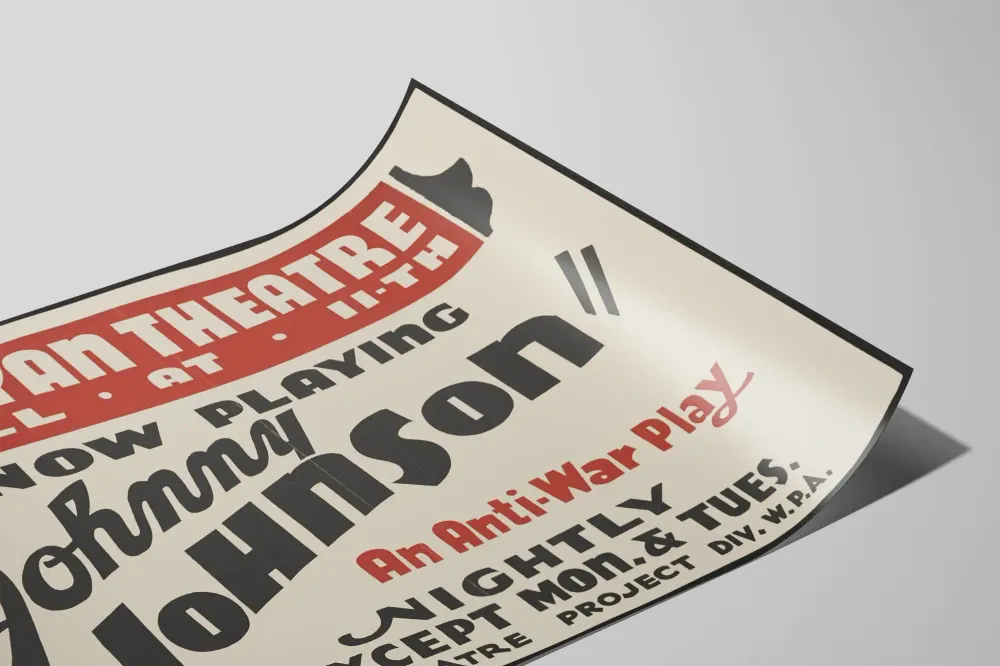 Teatterijuliste Johnny Johnson - Sota- Vastainen Näytelmä
