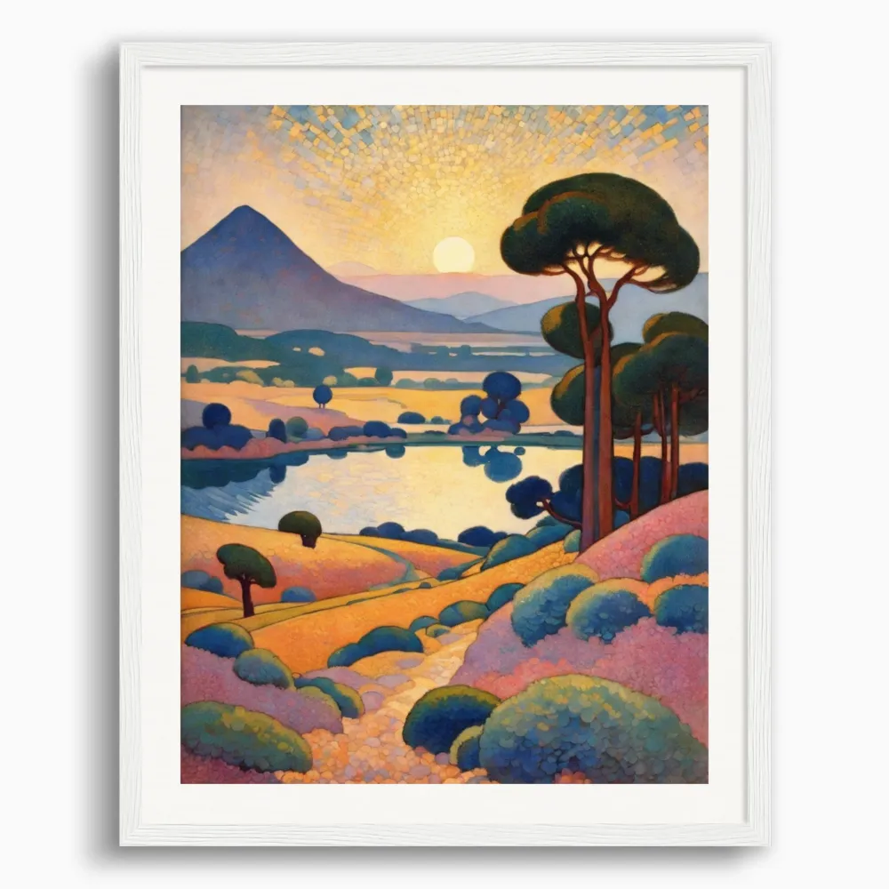 Pointillismi, joka säteilee Välimeren rauhaa, eksoplaneettamaisema - Juliste The Object