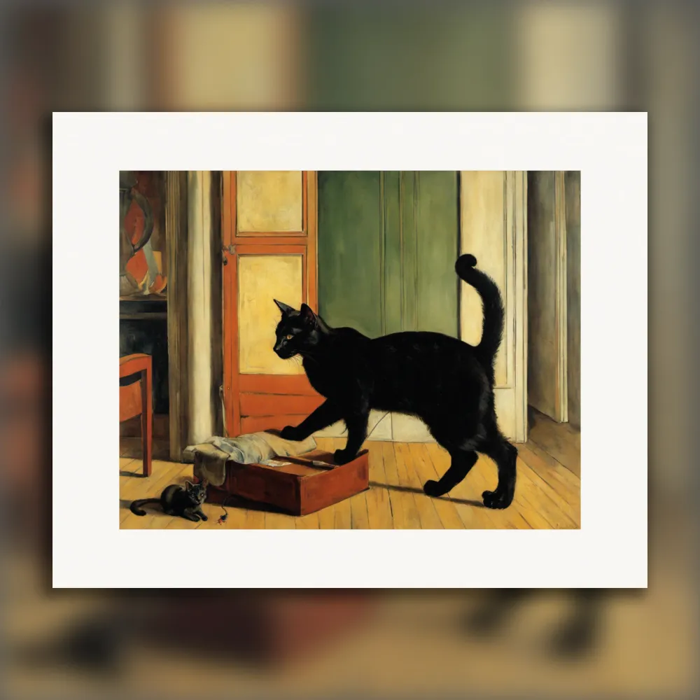 Ranskalainen figuratiivinen maalaus, kissa - Juliste The Object
