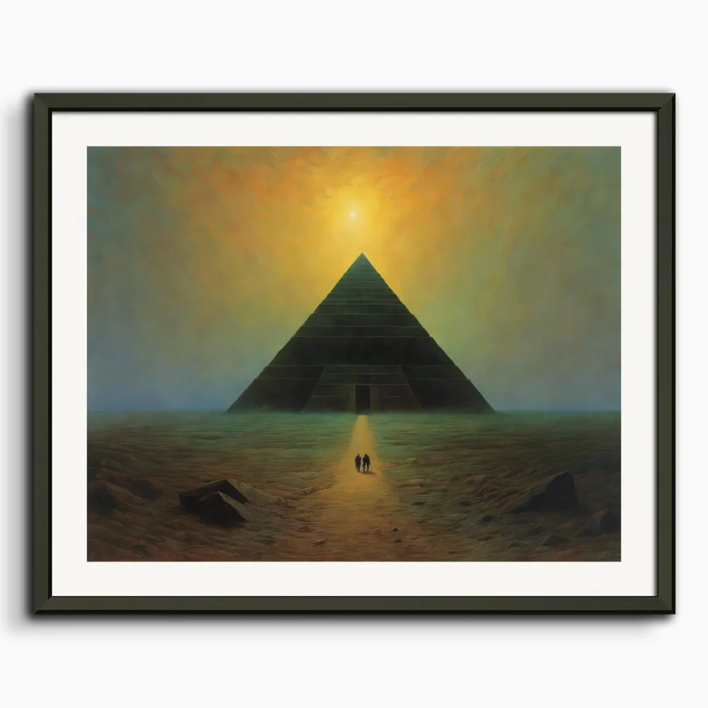 Tunnelmallinen, tumma ja mystinen kuvitus, salaperäinen pyramidi - Juliste The Object