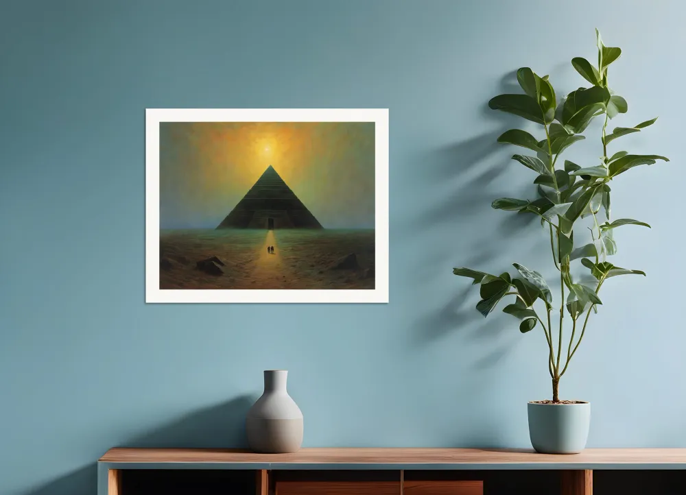 Tunnelmallinen, tumma ja mystinen kuvitus, salaperäinen pyramidi - Juliste The Object