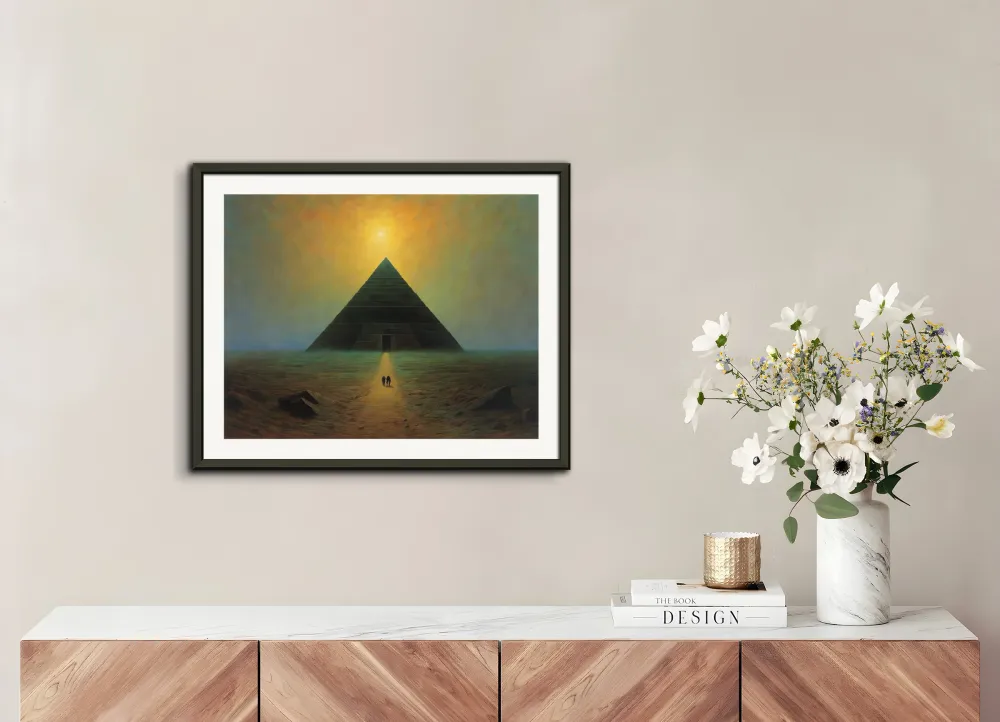 Tunnelmallinen, tumma ja mystinen kuvitus, salaperäinen pyramidi - Juliste The Object