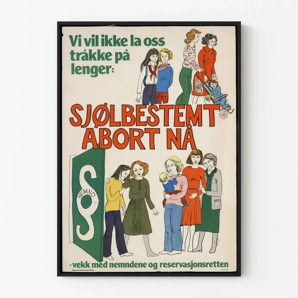Tietoisuusjuliste aborttioikeudesta Norjassa