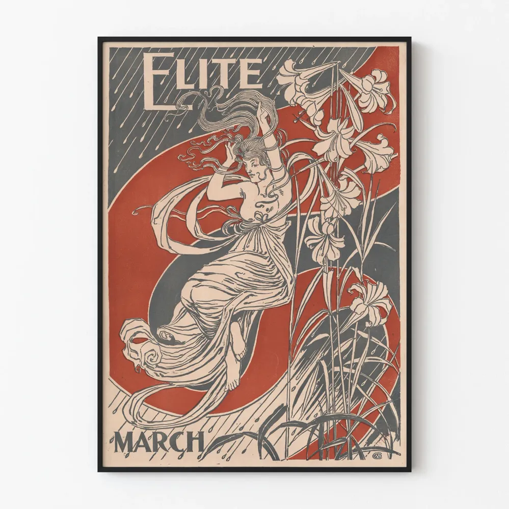 Tyylikäs koristejuliste art nouveau -tyylillä