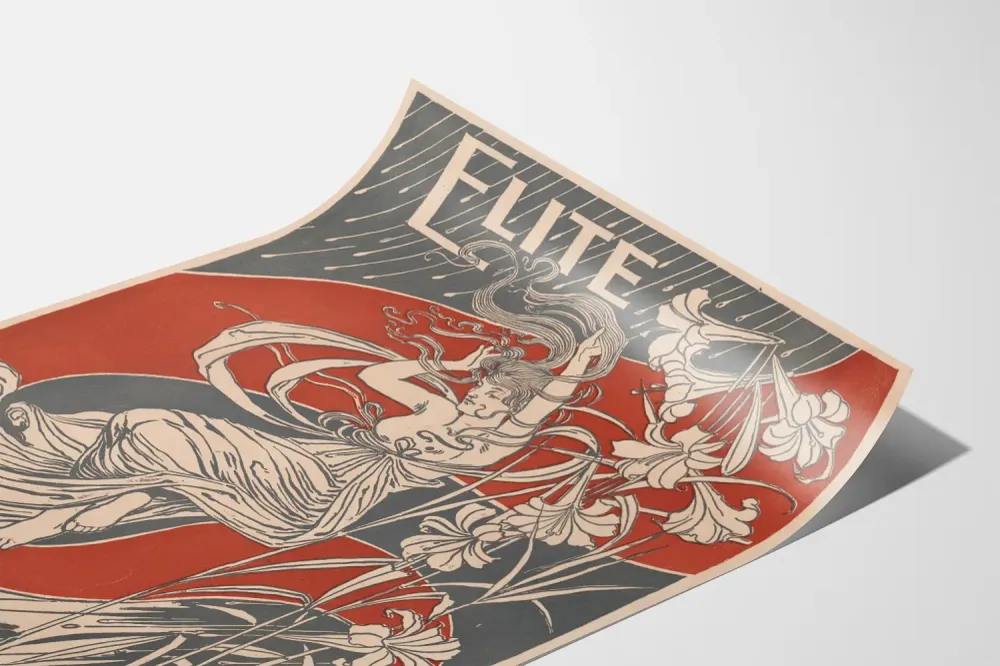 Tyylikäs koristejuliste art nouveau -tyylillä