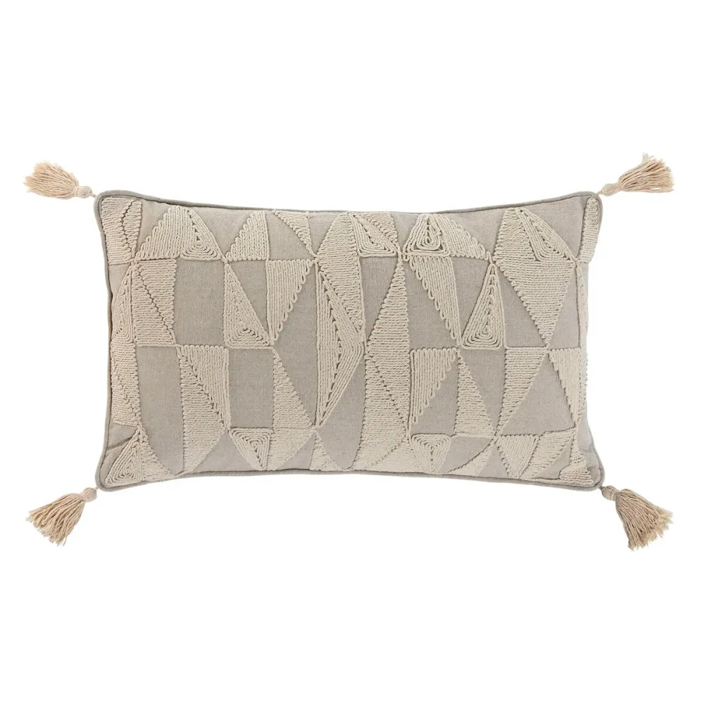 Tyyny Home ESPRIT Beige Luonnollinen Boho 50 x 8 x 30 cm