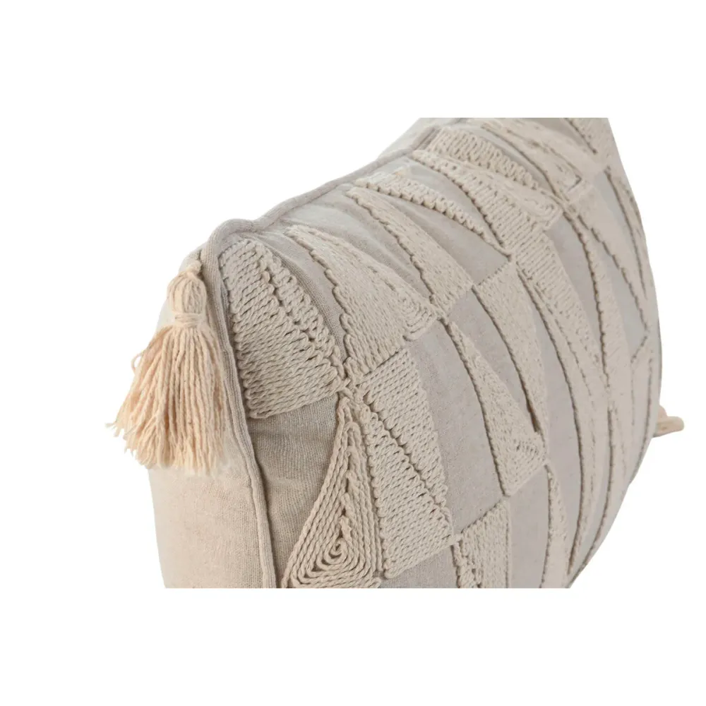 Tyyny Home ESPRIT Beige Luonnollinen Boho 50 x 8 x 30 cm