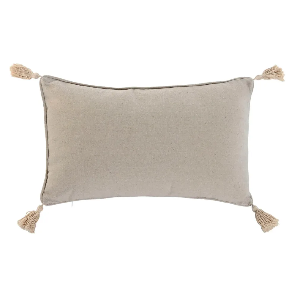 Tyyny Home ESPRIT Beige Luonnollinen Boho 50 x 8 x 30 cm