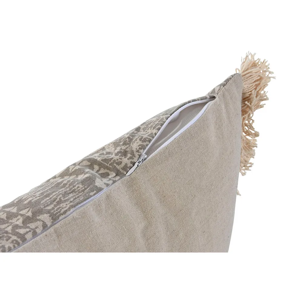 Tyyny Home ESPRIT Harmaa Luonnollinen Boho 50 x 8 x 30 cm