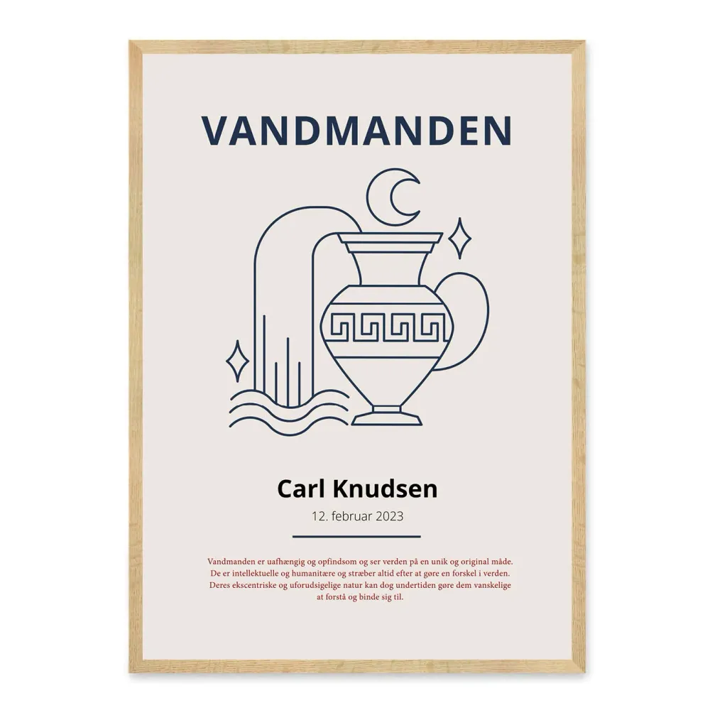 Vandmanden Stjernetegn Plakat