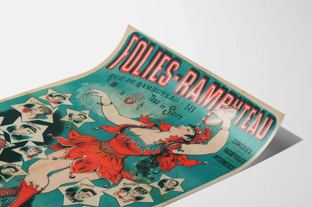 Vanha juliste Folies-Rambuteau koristeellinen