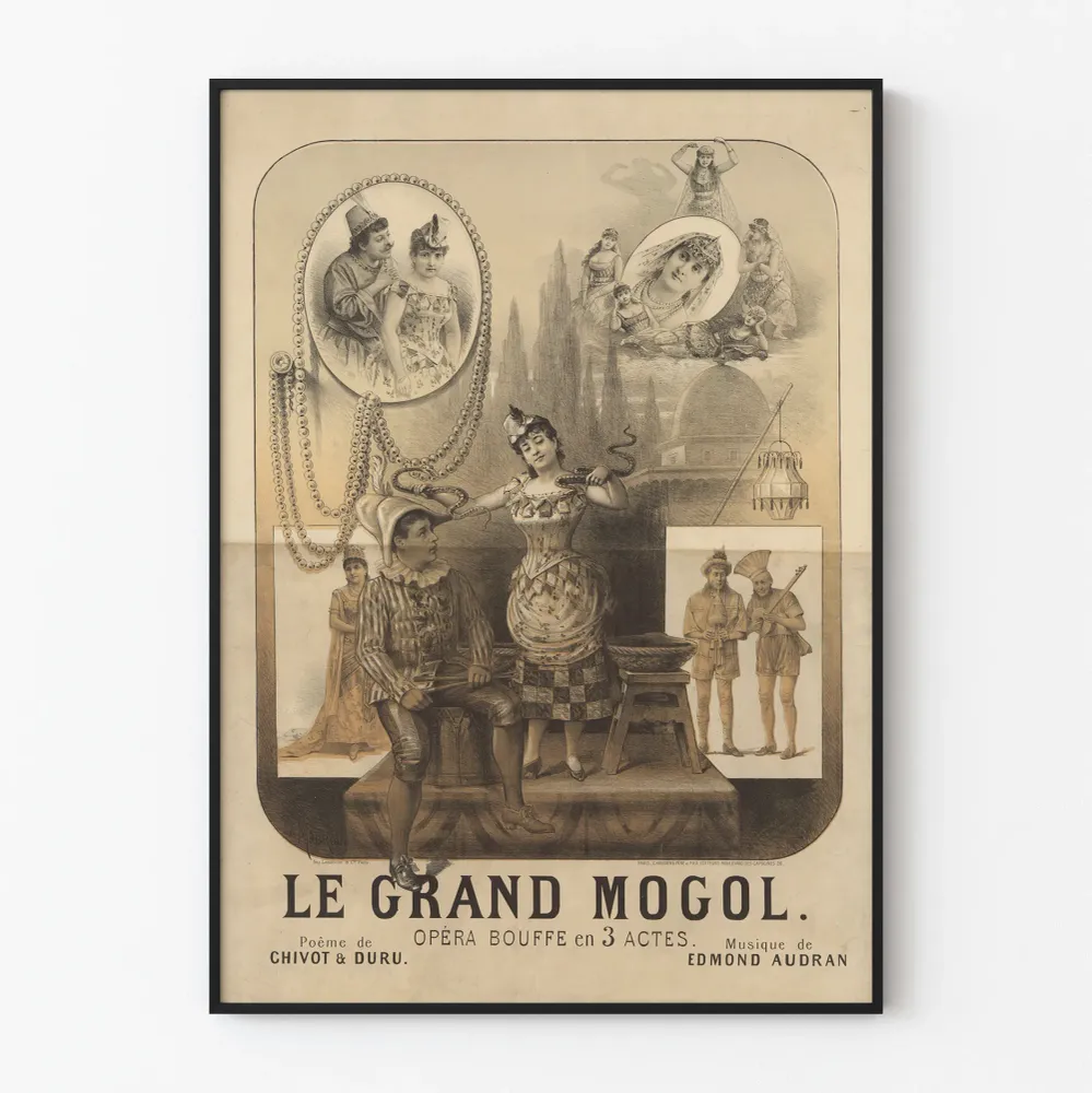 Vanha juliste Le Grand Mogol - Operetti kolmessa näytöksessä